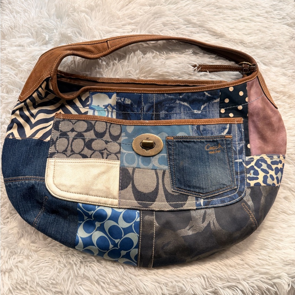 Coach Multicolor Patchwork Hobo Bag